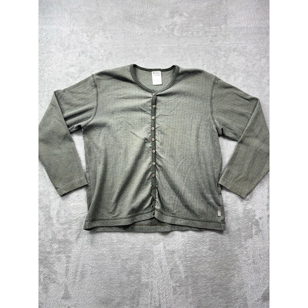 Columbia Lightweight Button Up Sage Sweater Sz XL